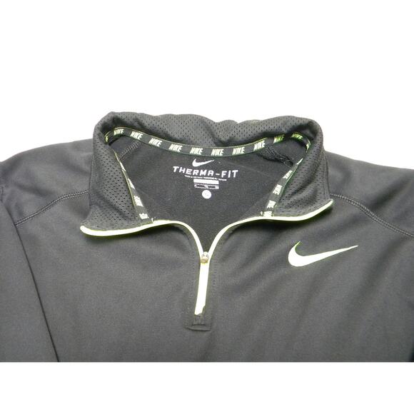 Nike Women's Pull-Over Black Neon Green Running Thera Fit Size XL Athletic Layer - Picture 3 of 6
